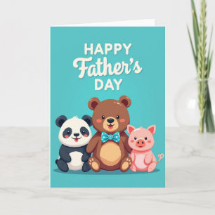 Tarjeta del Día del Padre Verde Azulada Dulce