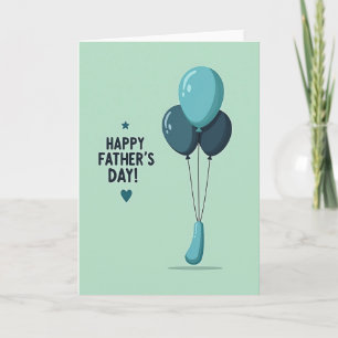 Tarjeta del Día del Padre Verde Azulada Genial