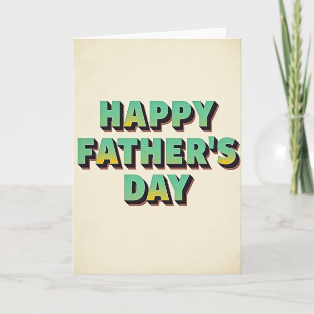 Tarjeta del Día del Padre Verde Turquesa (Anverso)