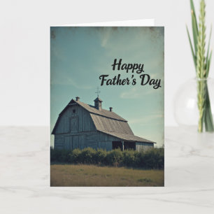 Tarjeta del Día del Padre Vintage de granja