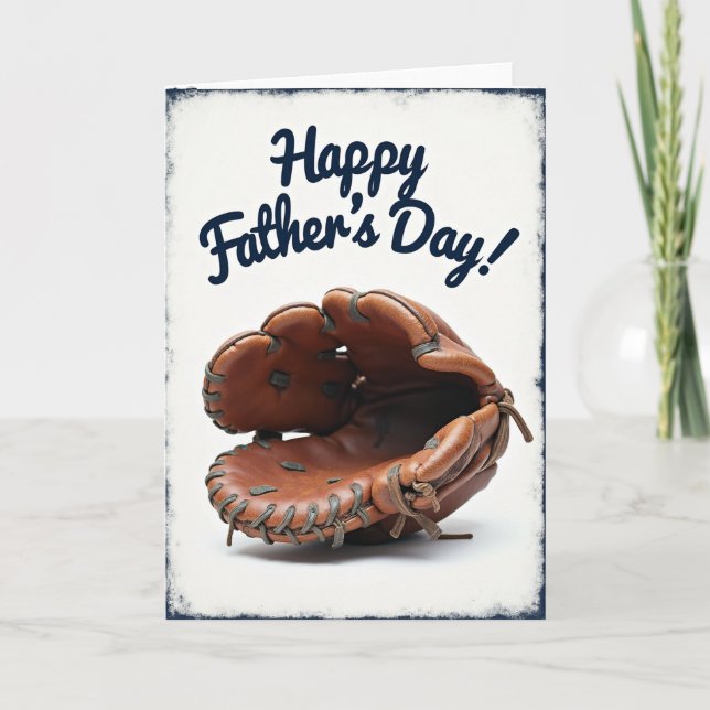 Tarjeta del Día del Padre Vintage Mitt (Anverso)