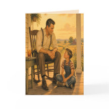 Tarjeta del Día del Padre Vintage Padre e Hijo