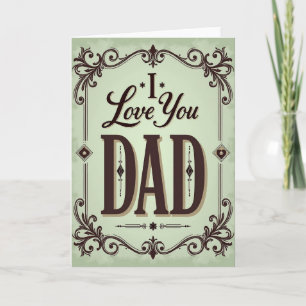 Tarjeta del Día del Padre vintage "Te quiero papá"