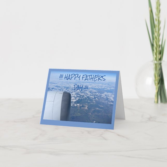 Tarjeta del Día del Padre volando alto en el cielo (Anverso)