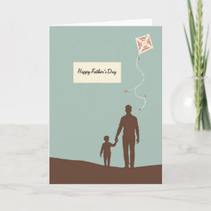 Tarjeta del Día del Padre volando una cometa