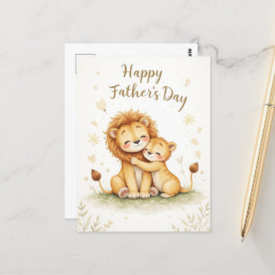 Tarjeta del Día del Padres con León y Safari Cub C