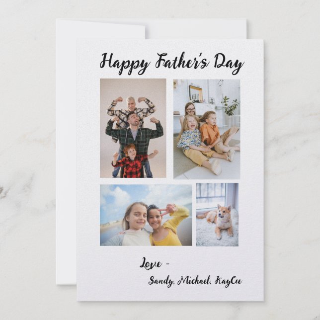 Tarjeta del Día del Padres de Fotografía Familiar  (Anverso)