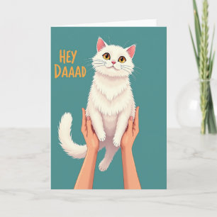 Tarjeta del Día del Papá con Gato Esponjoso