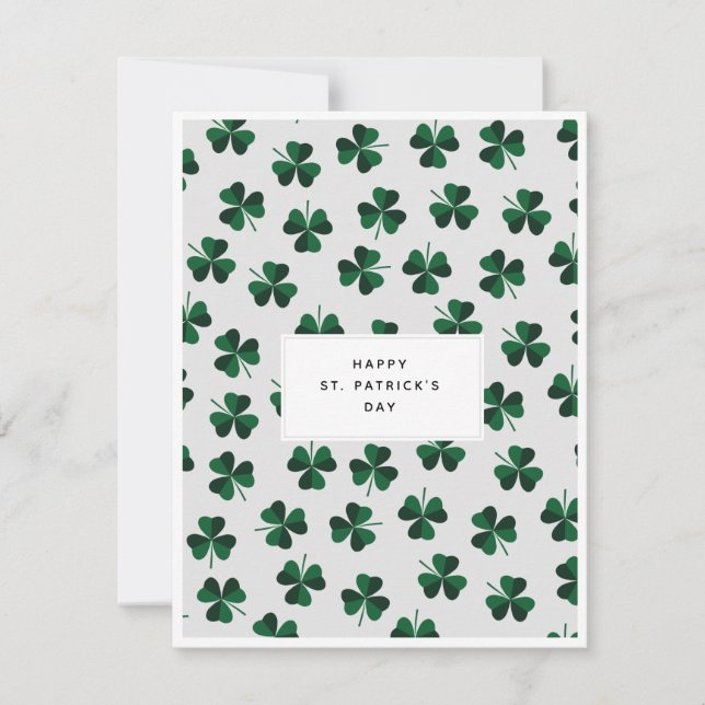 Tarjeta del Día del Patrón minimalista San Patrici (Anverso)