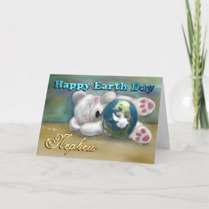 Tarjeta del día del sobrino Tierra Polar Oso bebé