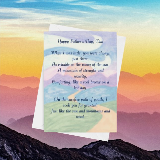 Tarjeta del Día del Sol, las Montañas y el Padre d (Subido por el creador)