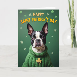 Tarjeta del Día del Terrier Shamrock de Oro
