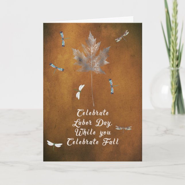 Tarjeta del Día del Trabajo sobre Oro Grunge con H (Anverso)