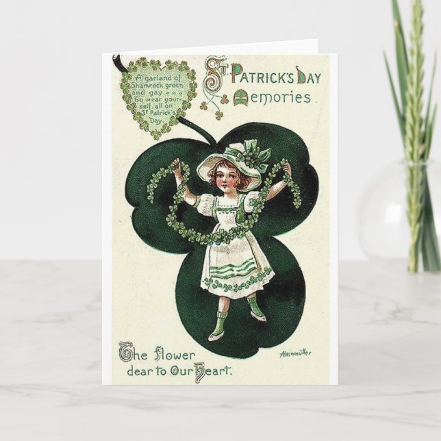 Tarjeta del Día del Victoriano Shamrock Garland St (Anverso)