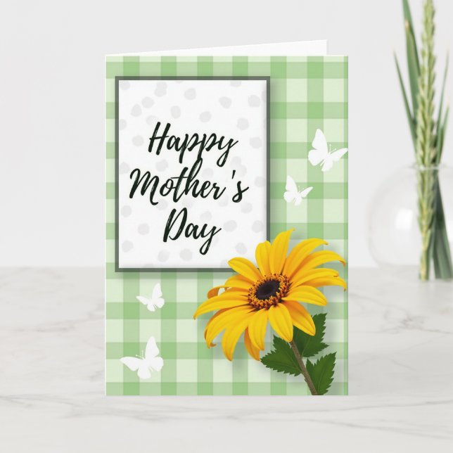 Tarjeta del día feliz amarilla y verde (Anverso)
