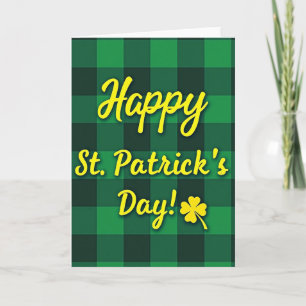 Tarjeta del Día Feliz de Cuadros Verdes
