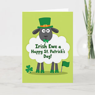 Tarjeta del Día Feliz de la Oveja Irlandesa