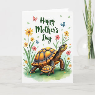 Tarjeta del día feliz de la tortuga de lunares
