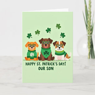 Tarjeta del Día Feliz de Perros Rayados Hijo