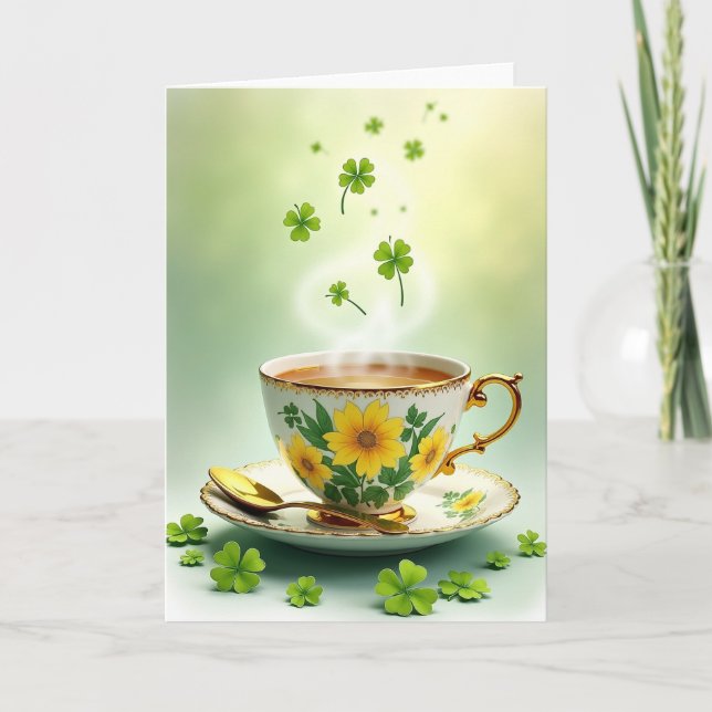 Tarjeta del Día Feliz de Té de Girasoles (Anverso)