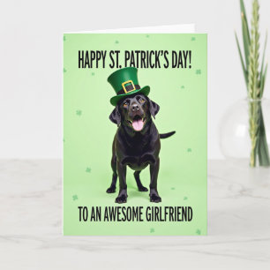 Tarjeta del Día Feliz del Labrador Shamrock