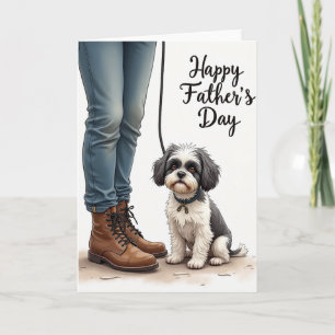 Tarjeta del Día Feliz para Papá Fiel de Perro