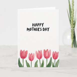 Tarjeta del día feliz rosa y coral