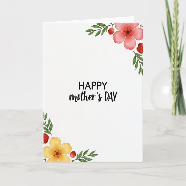 Tarjeta del día feliz rosa y roja (Anverso)