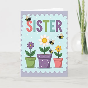 Tarjeta del Día Floral de las Hermanas