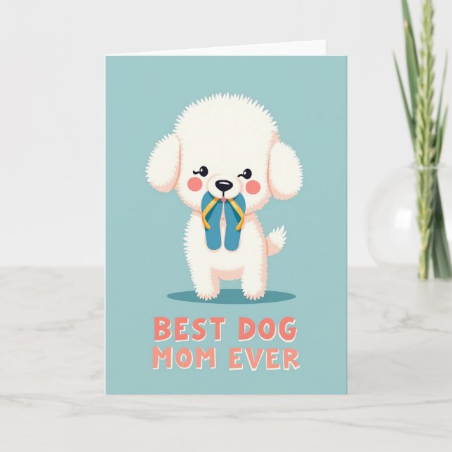 Tarjeta del Día Floral de Mamá Perruna (Anverso)