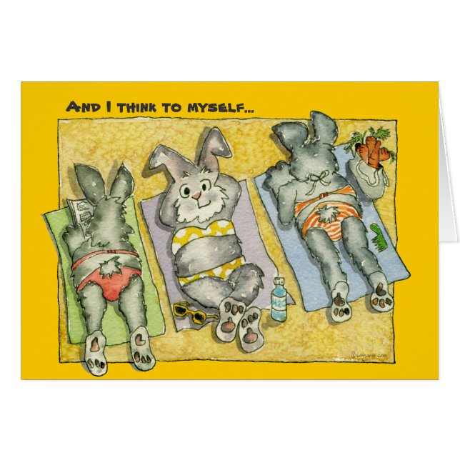Tarjeta del dibujo animado de los conejitos de la (Anverso (Horizontal))