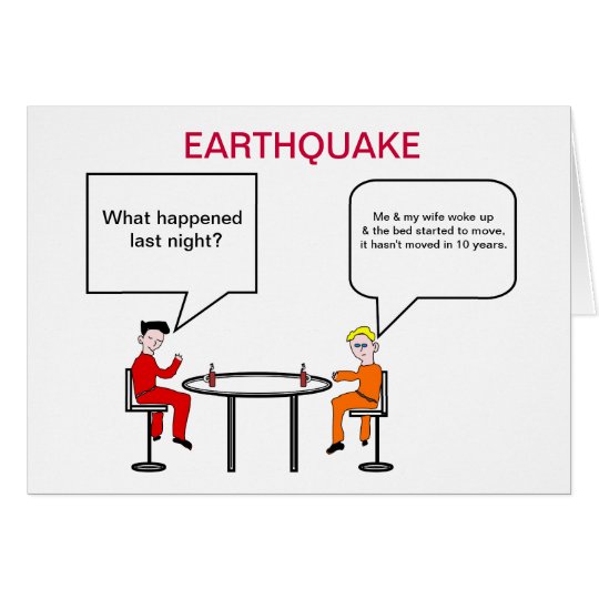Tarjeta del dibujo animado del terremoto