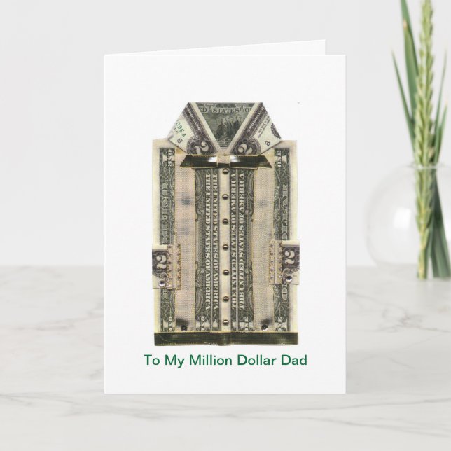 Tarjeta del dinero del cumpleaños del padre (Anverso)