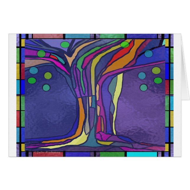 Tarjeta del diseño del vitral (Anverso (Horizontal))