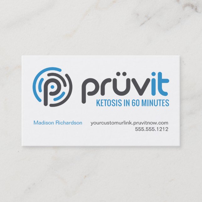 Tarjeta del distribuidor de Pruvit (Anverso)