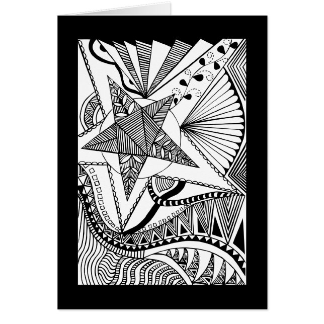 Tarjeta del doodle de la estrella (Frente)
