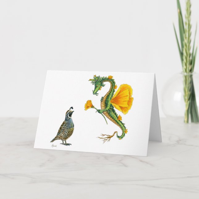 Tarjeta del dragón de la amapola de California (Anverso)