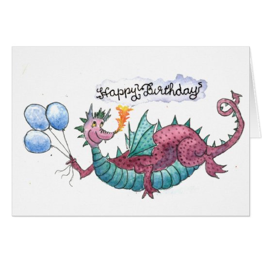 Tarjeta del dragón del feliz cumpleaños