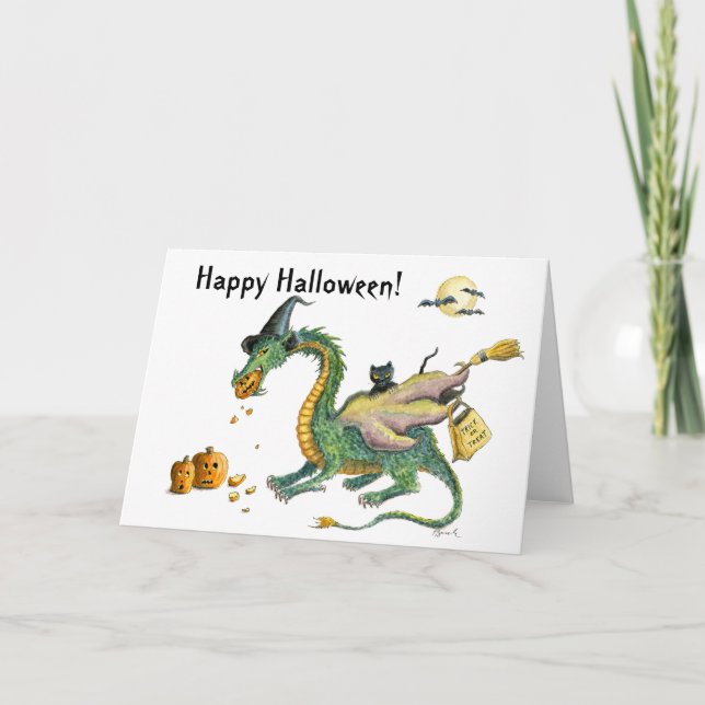 Tarjeta del dragón del truco o de la invitación (Anverso)