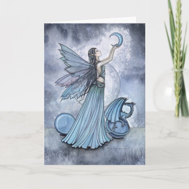 Tarjeta del Dragón Hada Azul Beaituful por Molly H (Anverso)
