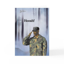 Tarjeta del ejército de la hooah con saludos a los