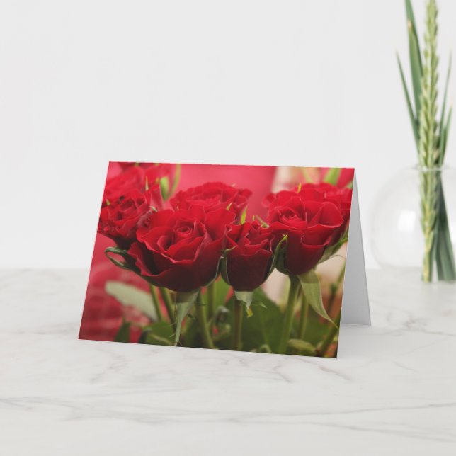 Tarjeta del el día de San Valentín con los rosas (Anverso)