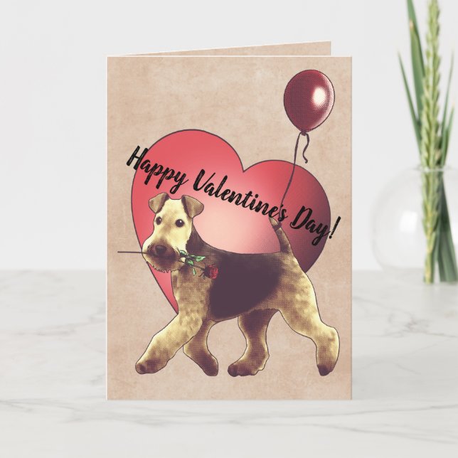 Tarjeta del el día de San Valentín de Airedale (Anverso)