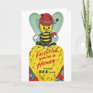 Tarjeta del el día de San Valentín de la abeja de