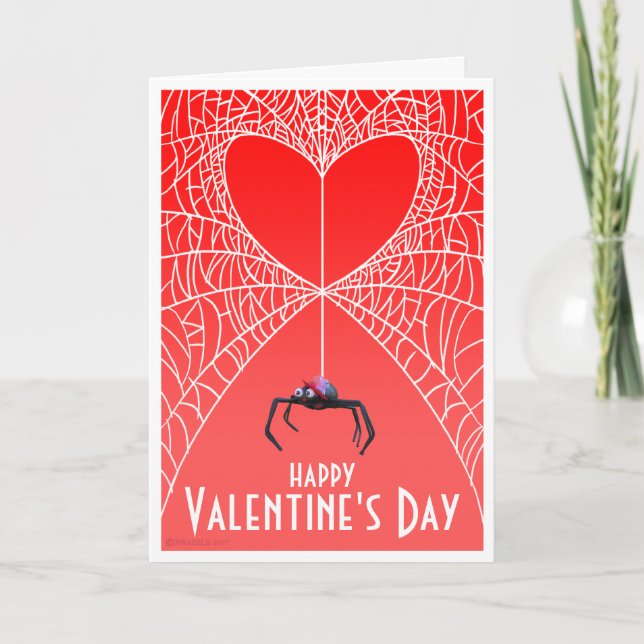 Tarjeta del el día de San Valentín de la araña (Anverso)