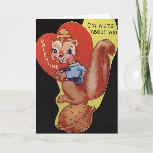 Tarjeta del el día de San Valentín de la ardilla (Anverso)
