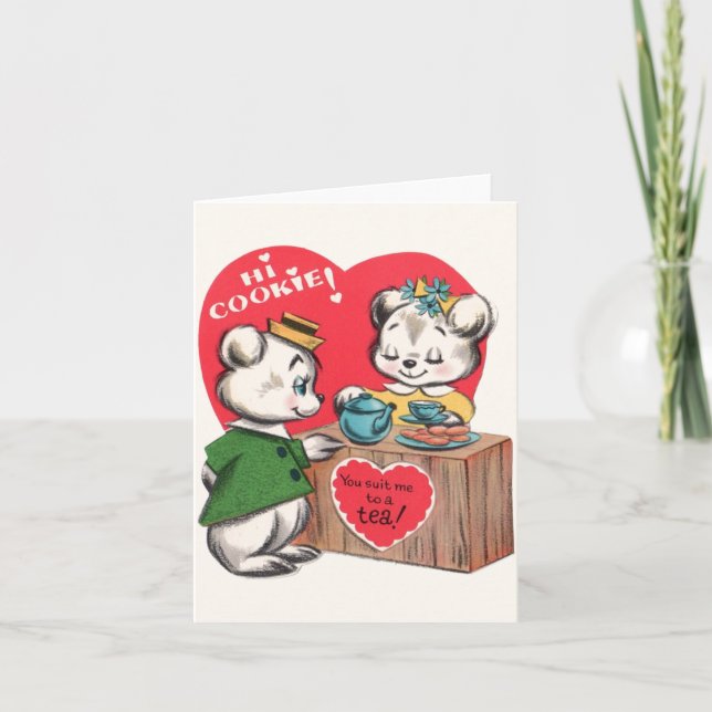 Tarjeta del el día de San Valentín de la galleta y (Anverso)