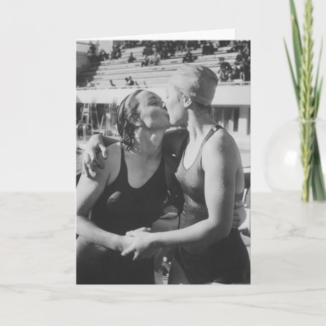 Tarjeta del el día de San Valentín de la natación (Anverso)