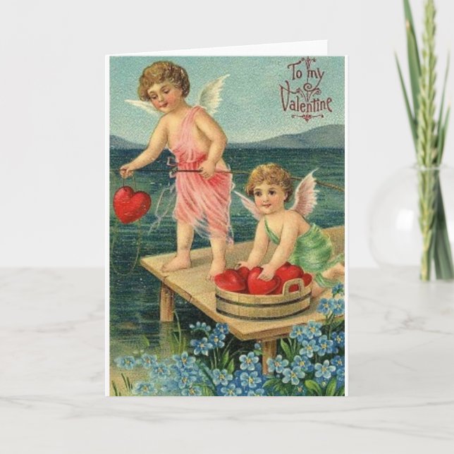 Tarjeta del el día de San Valentín de la pesca del (Anverso)