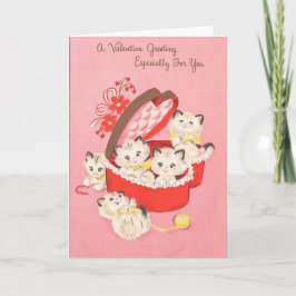 Tarjeta del el día de San Valentín de los gatitos